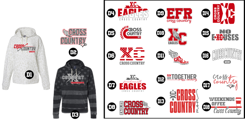EAGLES cross country - Tri-Blend Pullover Fleece Hood