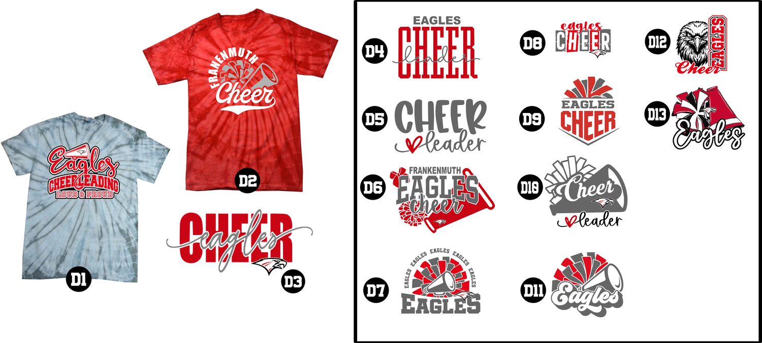 EAGLES cheerleading - Spider Tie Dye T-Shirt - Youth and Unisex T-Shirt