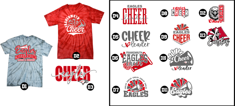 EAGLES cheerleading - Spider Tie Dye T-Shirt - Youth and Unisex T-Shirt
