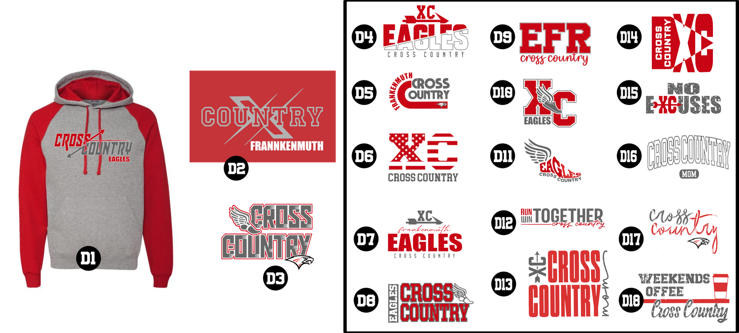 EAGLES cross country - Nublend® Colorblocked Raglan Hooded Sweatshirt