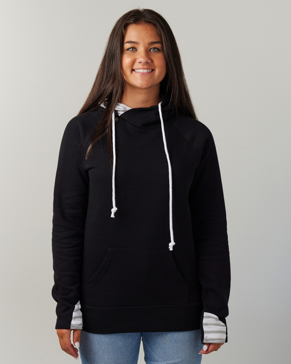 MONTROSE-Basketball Enza Ladie&#39;s Stripe Double Hood Pullover