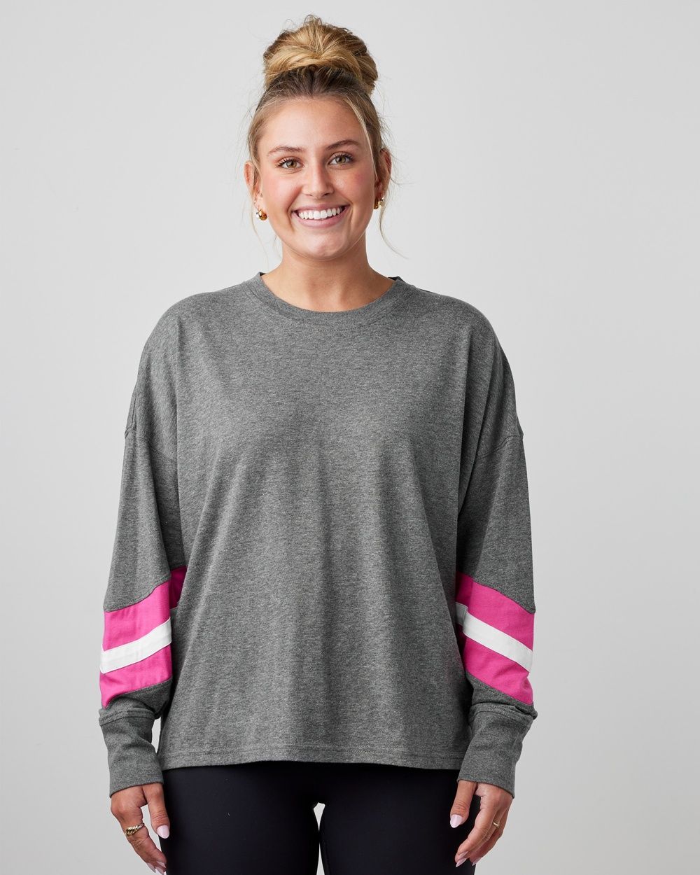 BREAST CANCER- Enza Boxy Lady Long Sleeve Tee