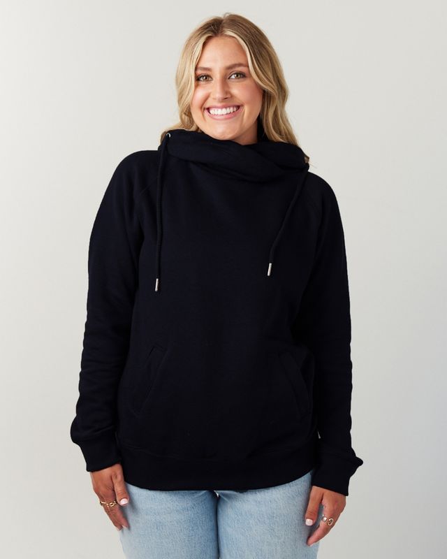 Flushing- Ladies Enza Classic Fleece Funnel Neck Hoodie