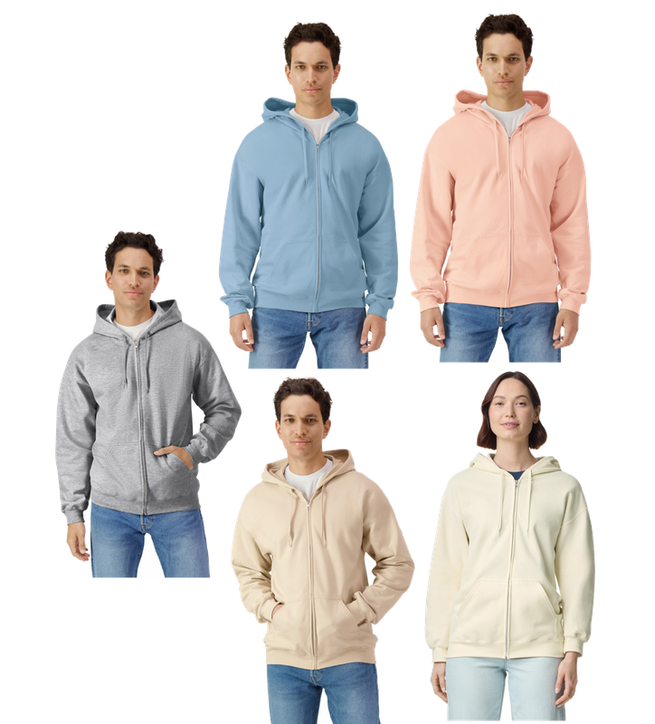 PARTNERSHIP CENTER- Softstyle Midweight Fleece Adult Full Zip Hooded Sweatshirt