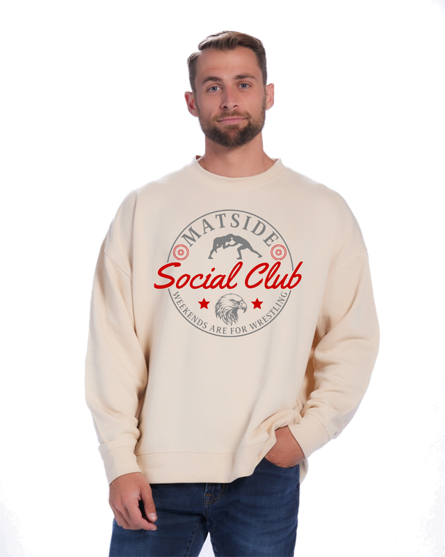 EAGLES  wrestling - Snuggly Fleece Oversized Crew