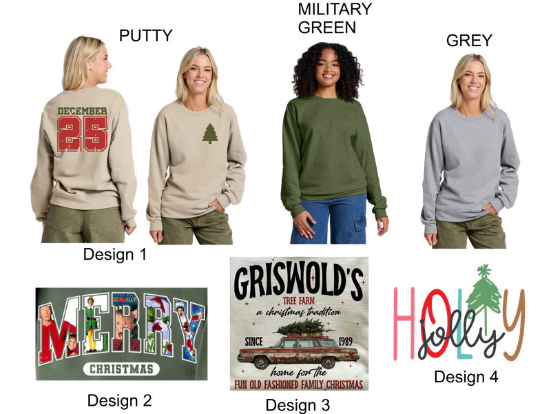 Merry Christmas - Crewneck Sweatshirt - MULTIPLE designs