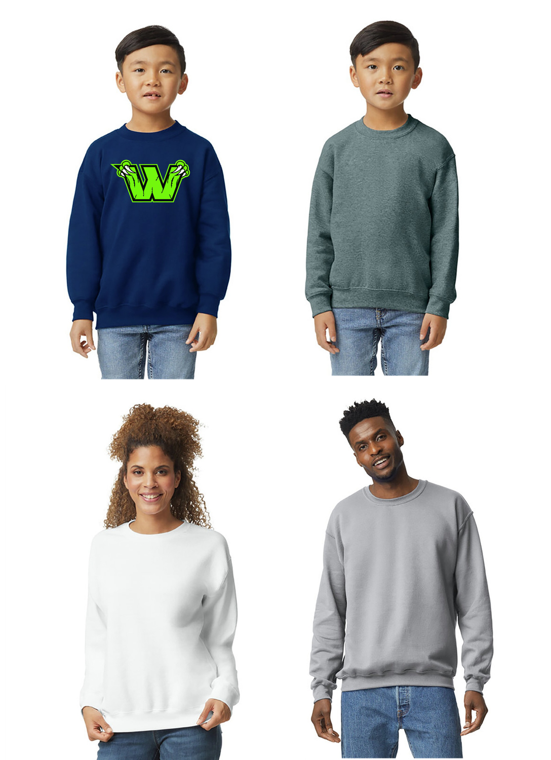 WOLVES Softball - Crewneck Sweatshirt Youth and Adult Sizes