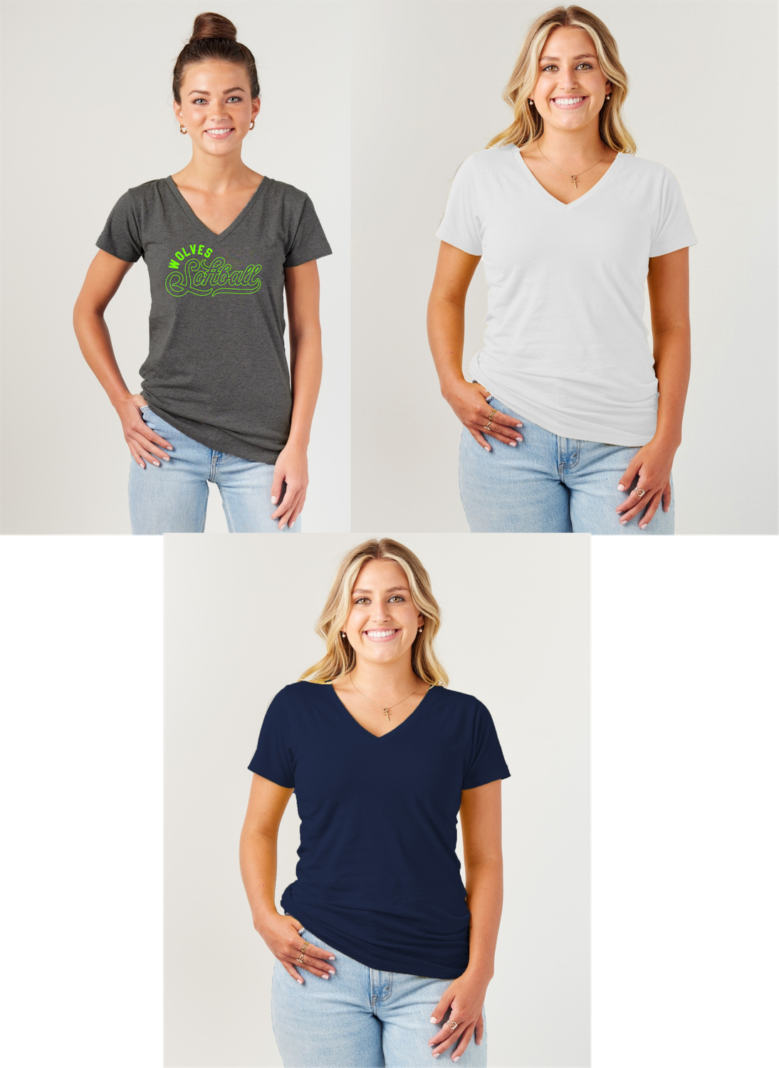 WOLVES Softball - Ladies Essential V-Neck Tee