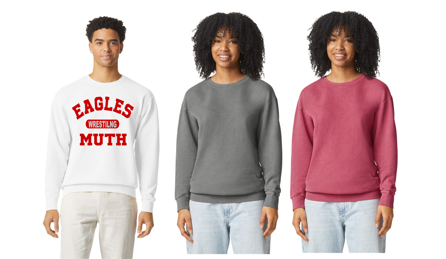 EAGLES  wrestling - Lightweight Adult Crewneck Sweatshirt