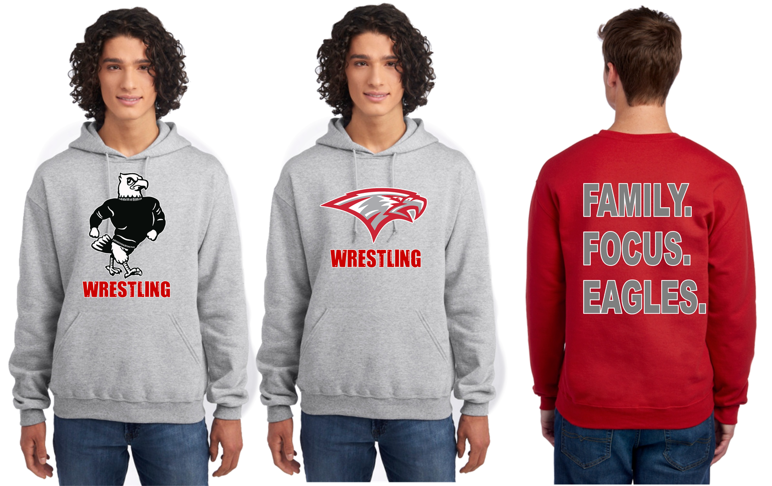 Varsity Eagles wrestling - NuBlend® Unisex Hooded/Crewneck Sweatshirt - youth available