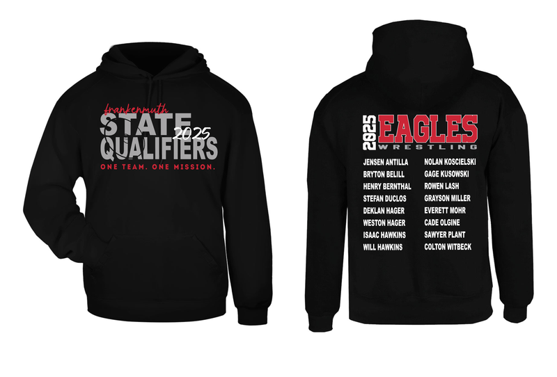 Eagles wrestling - 2025 State Qualifiers (multiple styles and sizing available)