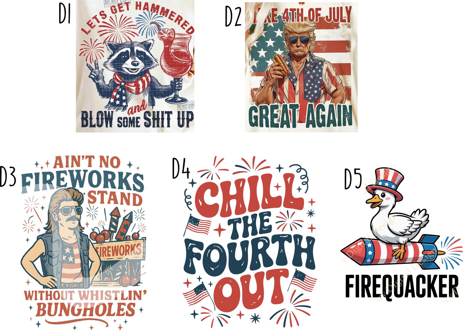 HAPPY 4TH OF JULY - multiple style and designs