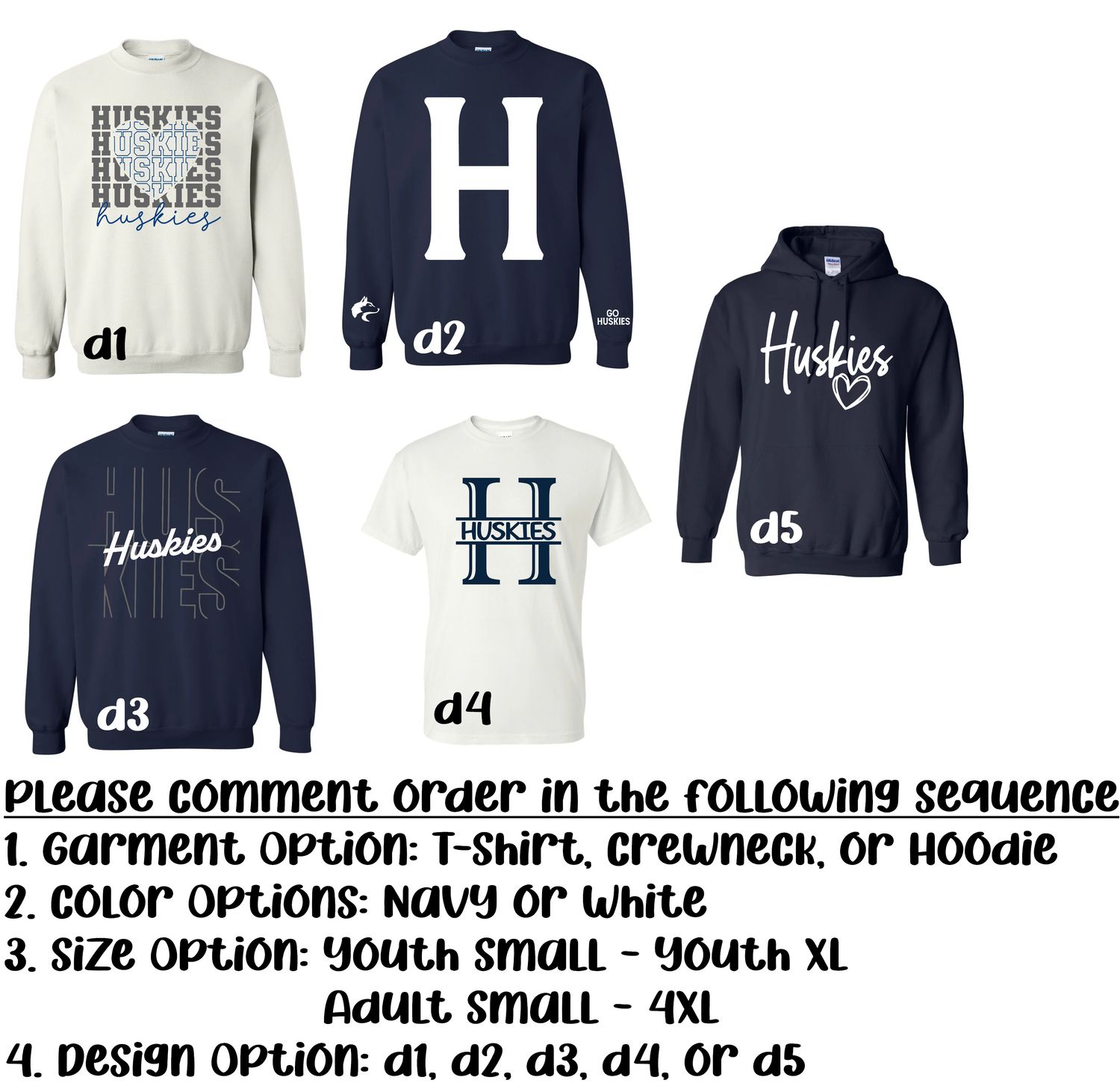 Hemlock Huskies School Logo - Multiple options