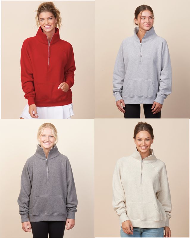 EAGLES - Ladies Boxy Half Zip Fleece