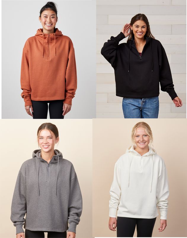 CLIO POWERLIFTING - Ladies Boxy Quarter Zip Hood