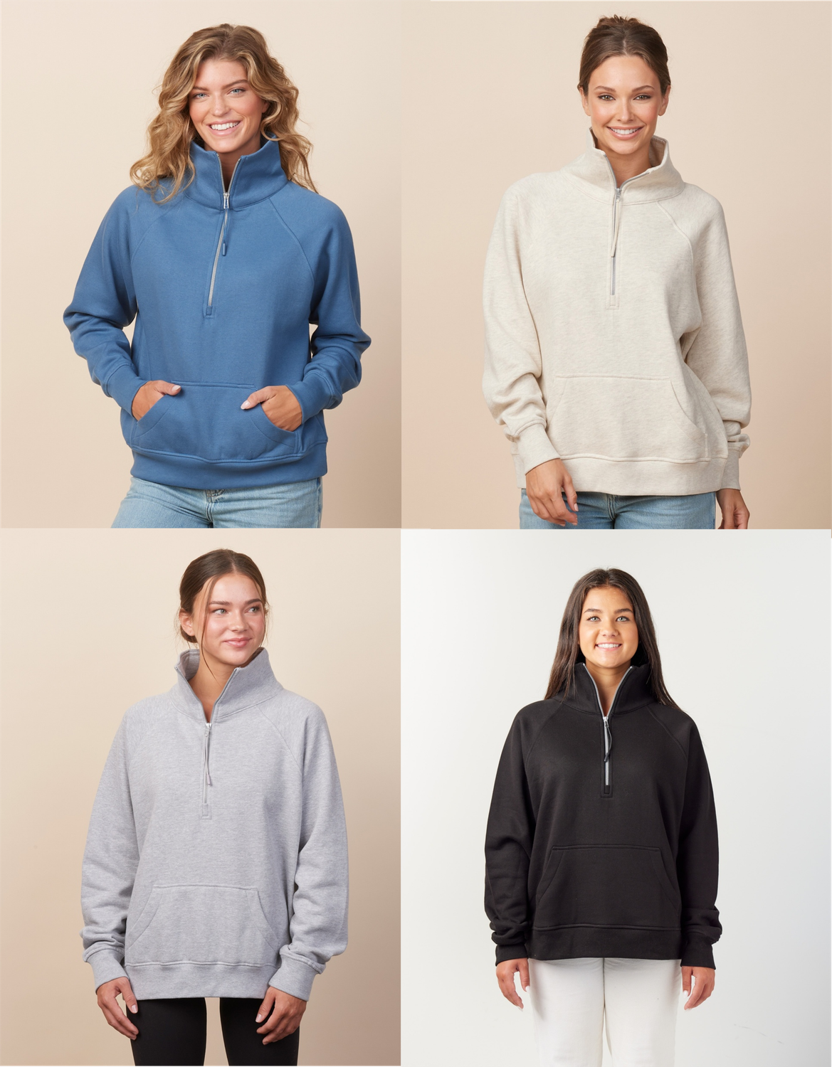 Detroit Lions - Ladies Boxy Half Zip Fleece
