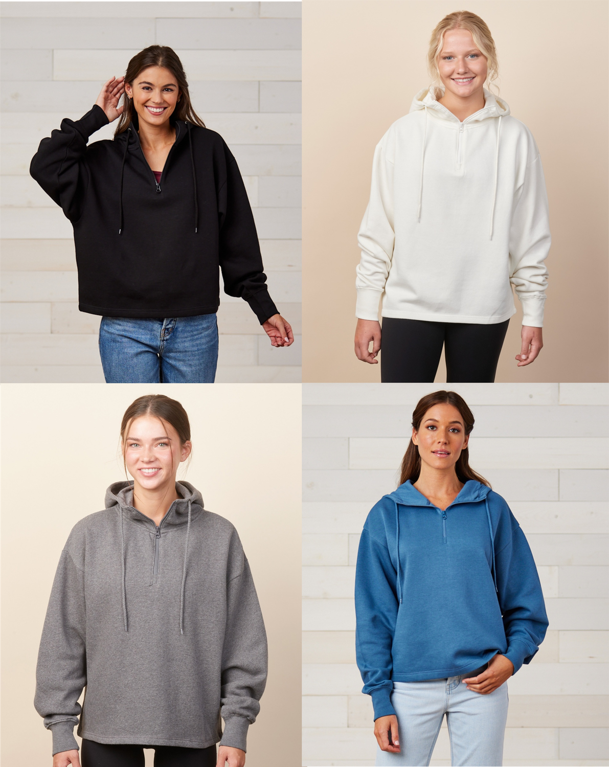 Detroit Lions - Ladies Boxy Quarter Zip Hood