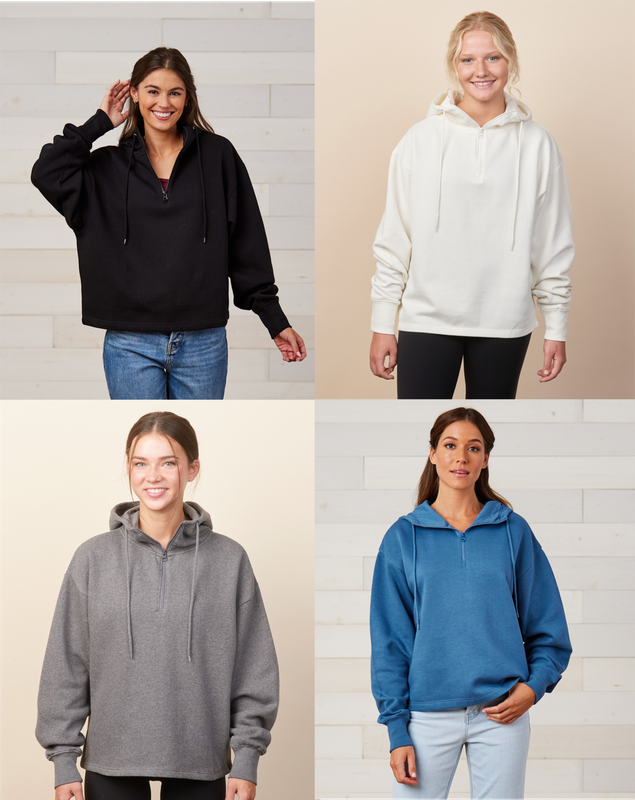 Detroit Lions - Ladies Boxy Quarter Zip Hood