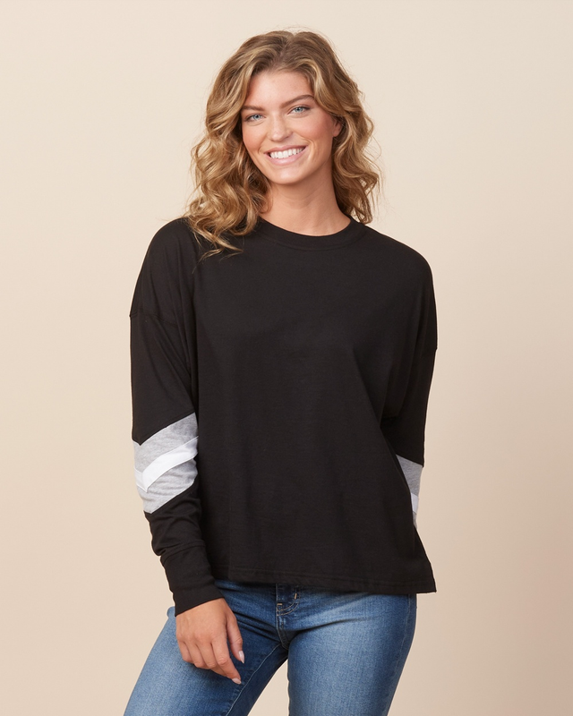 EAGLES WRESTLING - Ladies Essential Boxy Varsity Long Sleeve Tee