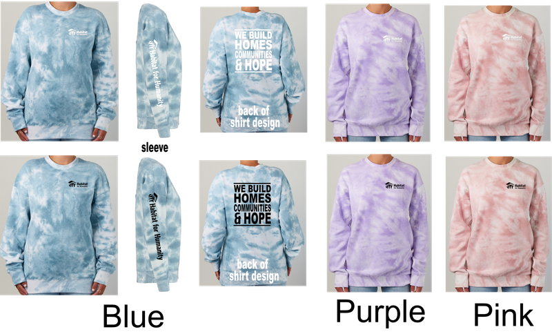 Adult Tie Dye Fleece Crew - HABITAT FOR HUMANITY