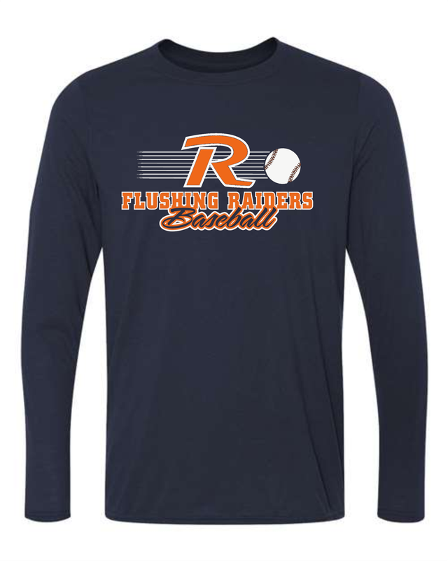 Flushing Raiders Baseball Performance Adult Long Sleeve T-Shirt