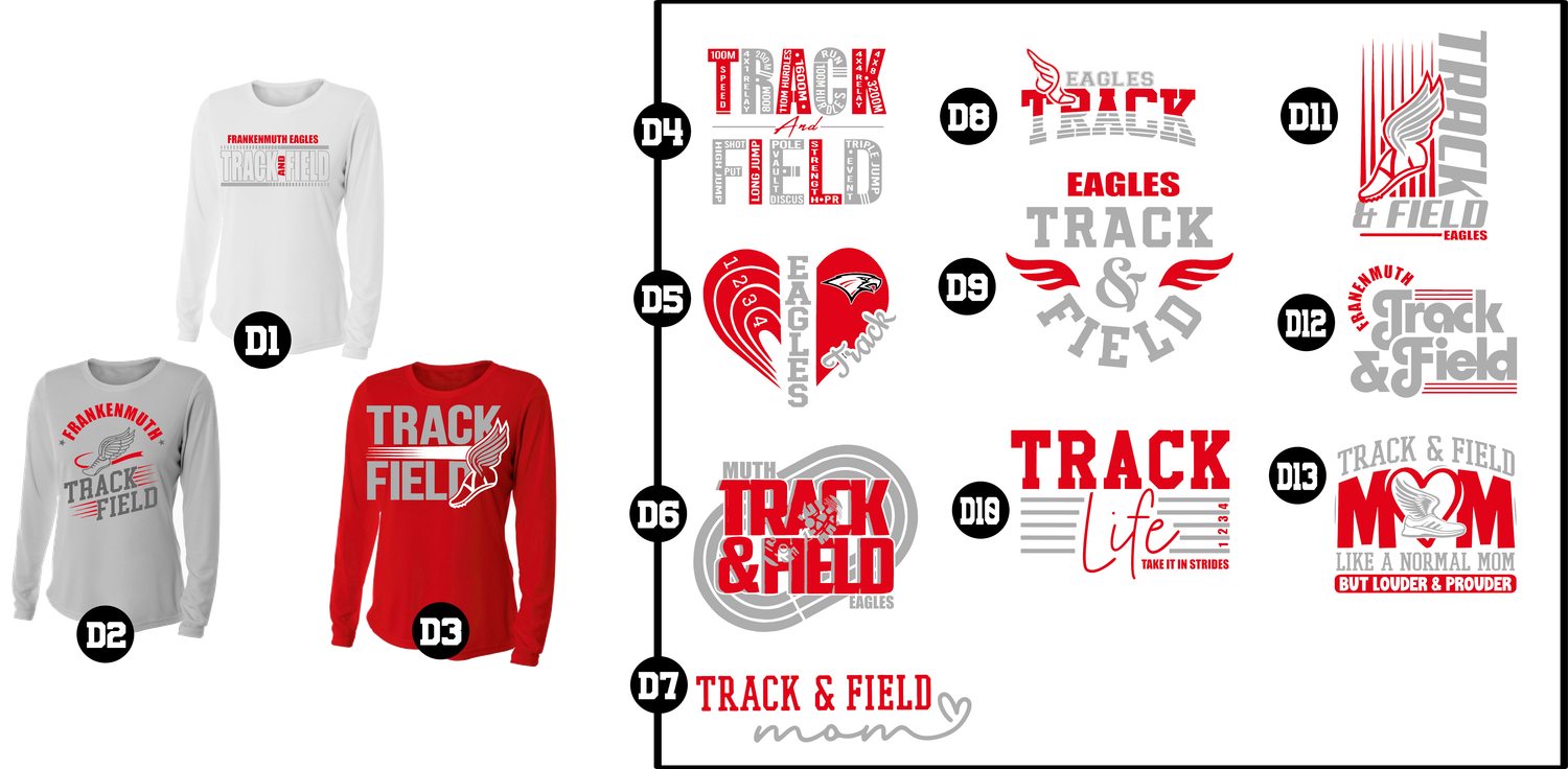 EAGLES track - Cooling Performance Crew youth, ladies, and unisex