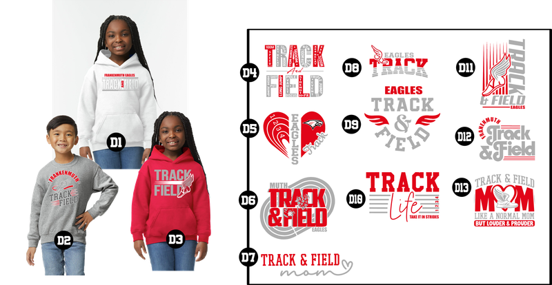 EAGLES track - Heavy Blend™ Youth Hooded Sweatshirt or Crewneck