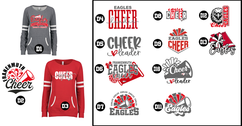 EAGLES cheerleading- Ladies Enza Varsity Fleece Crewneck Pullover