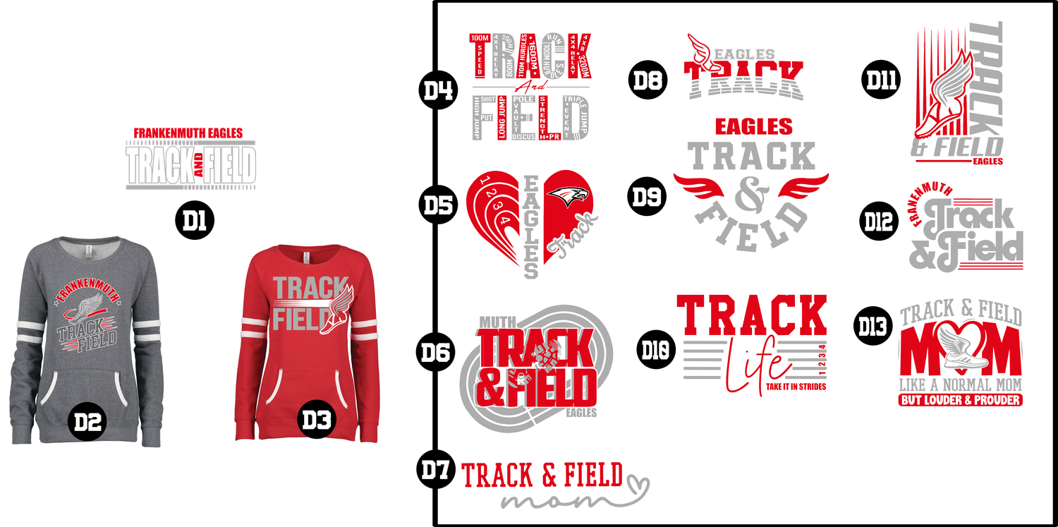 EAGLES track- Ladies Enza Varsity Fleece Crewneck Pullover