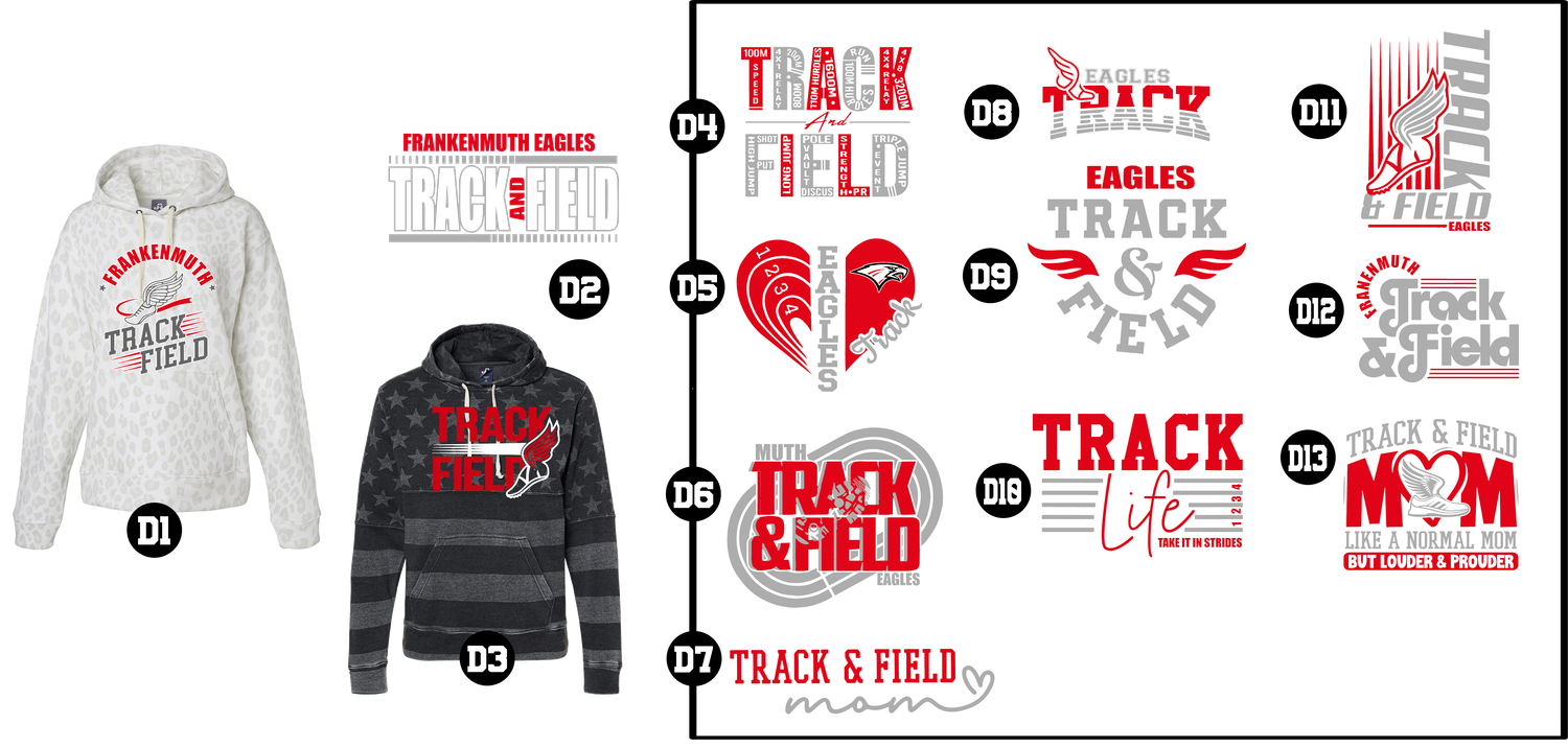 EAGLES track - Tri-Blend Pullover Fleece Hood