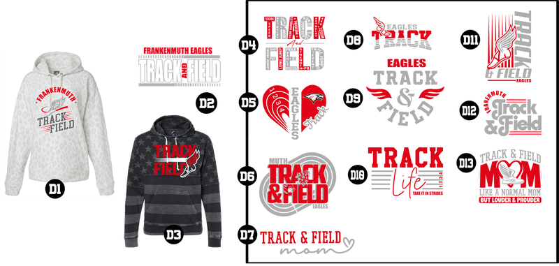 EAGLES track - Tri-Blend Pullover Fleece Hood