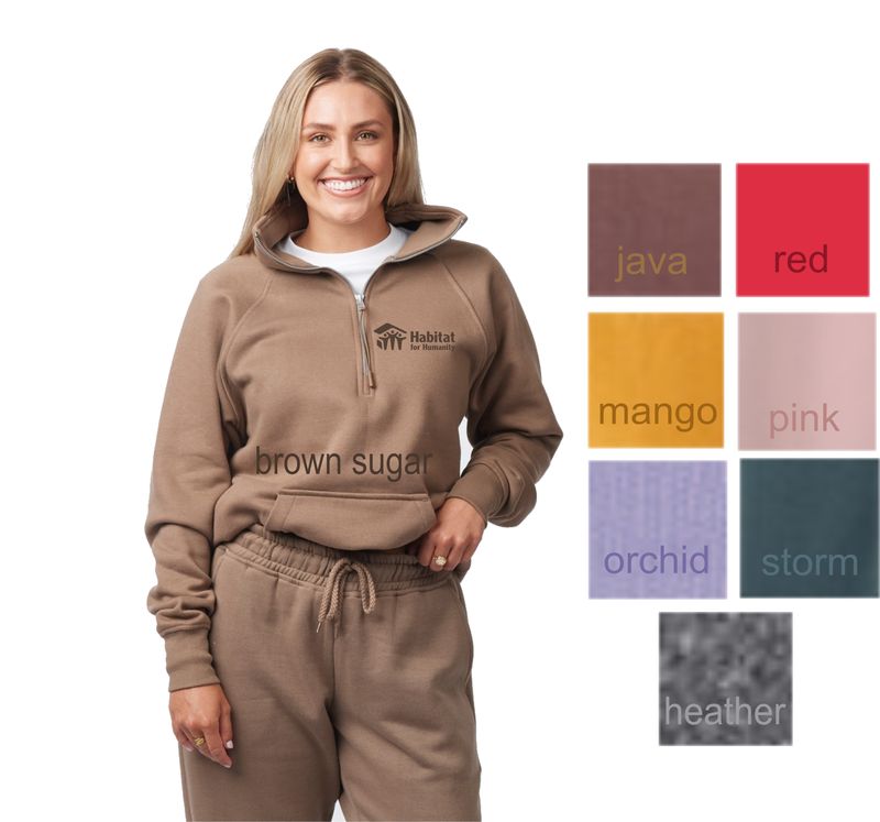 Ladies Boxy Half Zip Fleece - HABITAT FOR HUMANITY