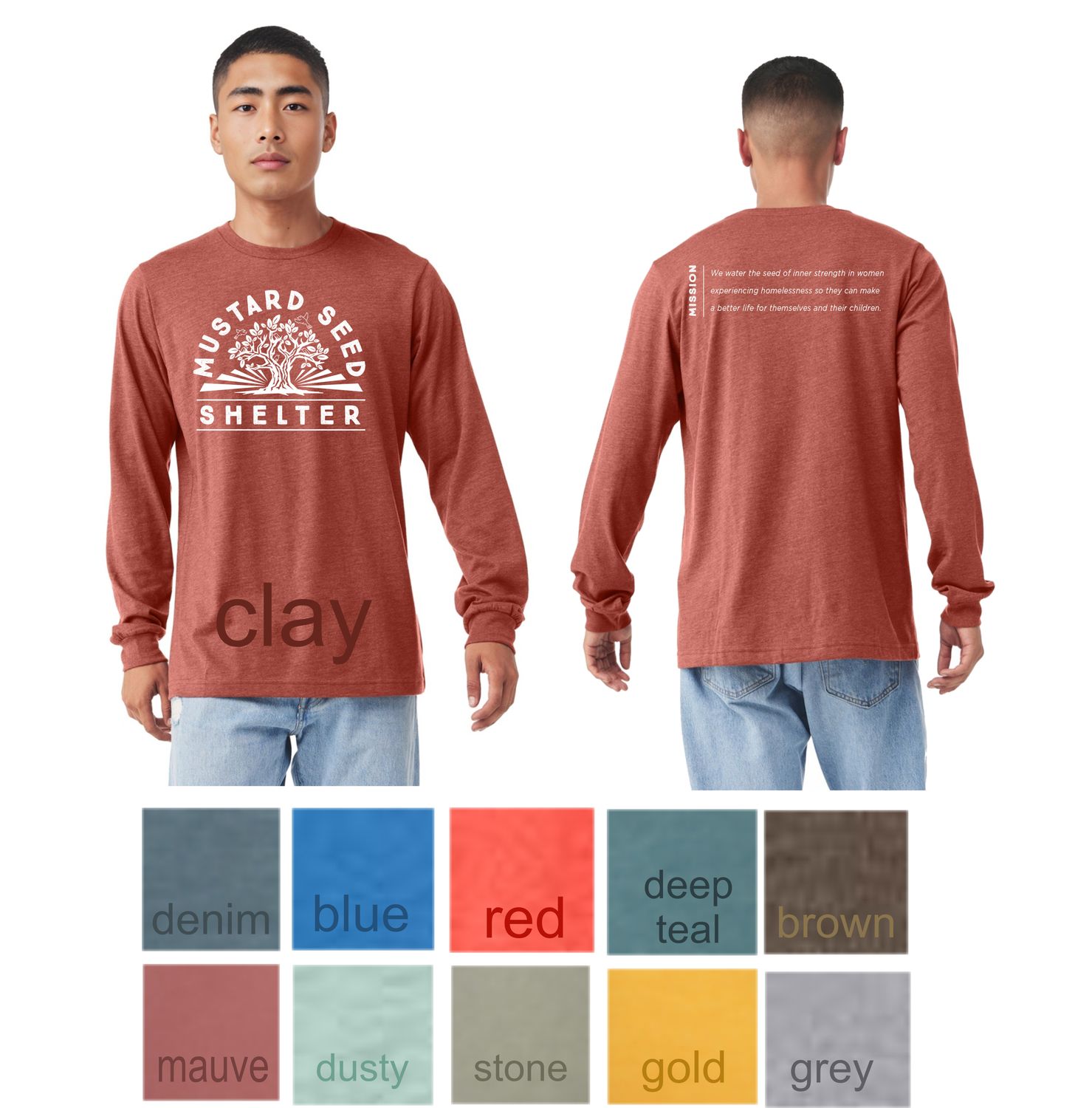 Adult Relaxed Long Sleeve - MUSTARD SEED