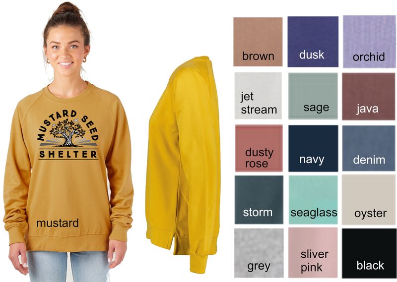 Ladies Midweight PFC Pullover Crew - MUSTARD SEED