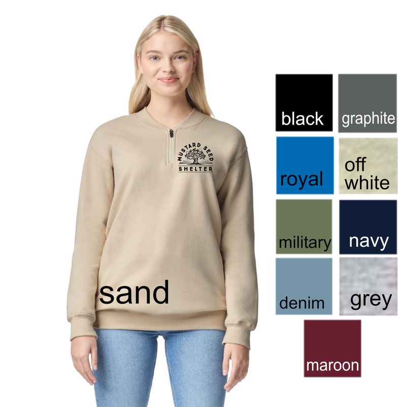 Softstyle Midweight Adult Fleece 1/4 Zip Sweatshirt - MUSTARD SEED