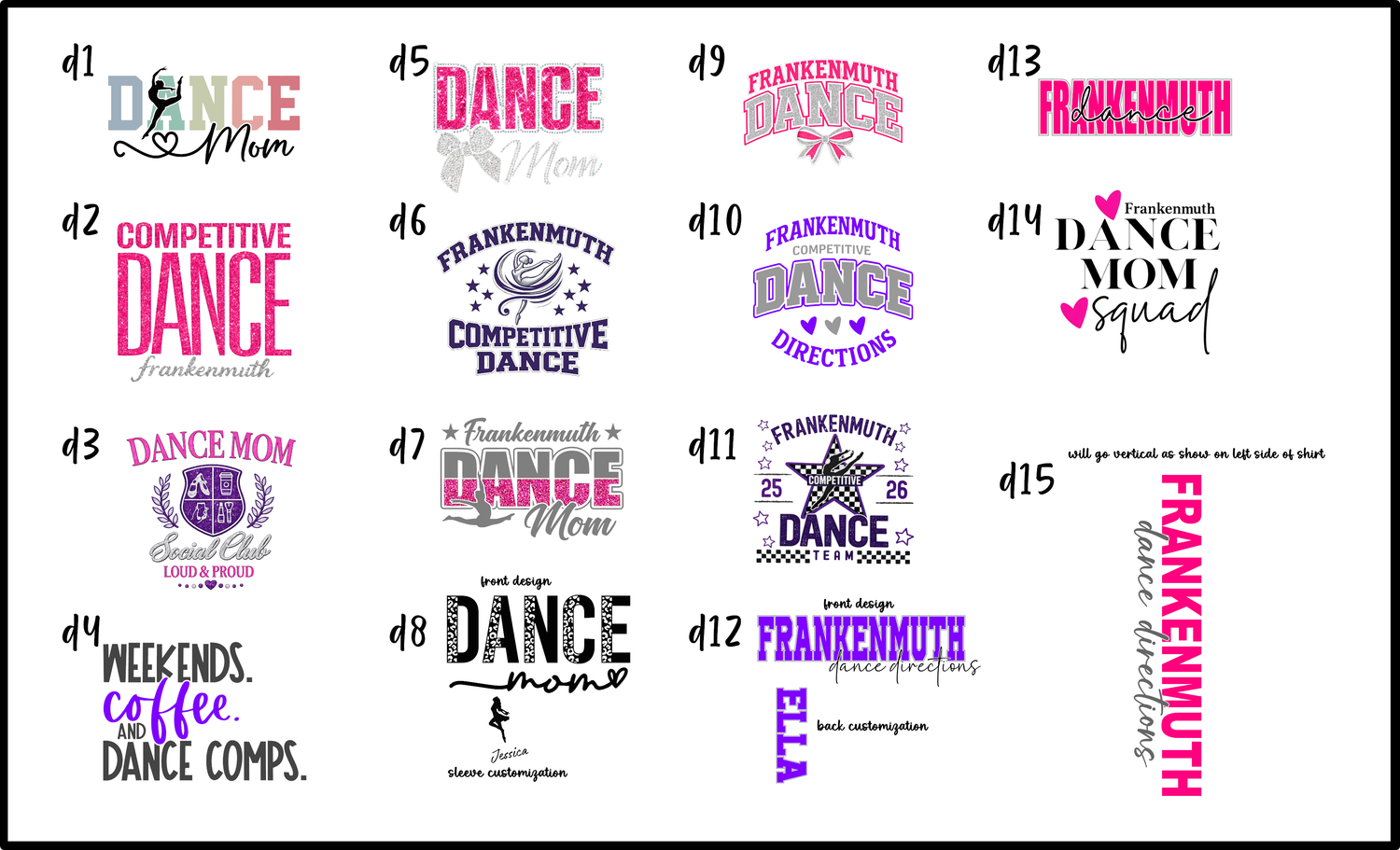 Competitive Dance - designs