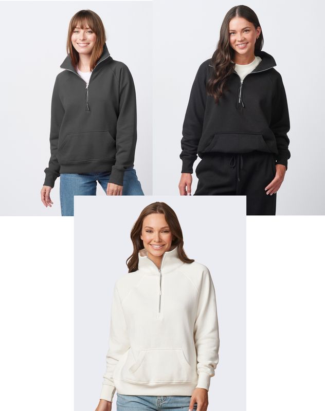Detroit Lions- Ladies Boxy Half Zip Fleece
