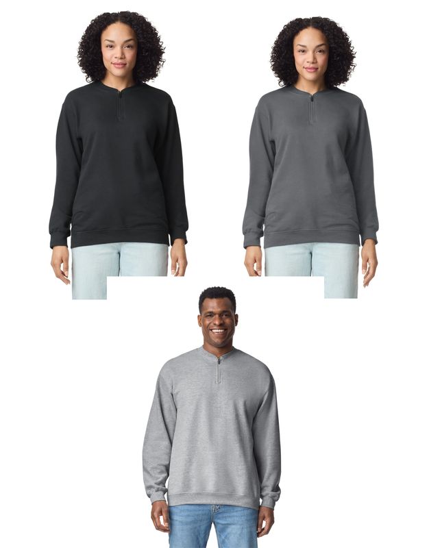 EAGLES FOOTBALL - Softstyle Midweight Adult Fleece 1/4 Zip Sweatshirt