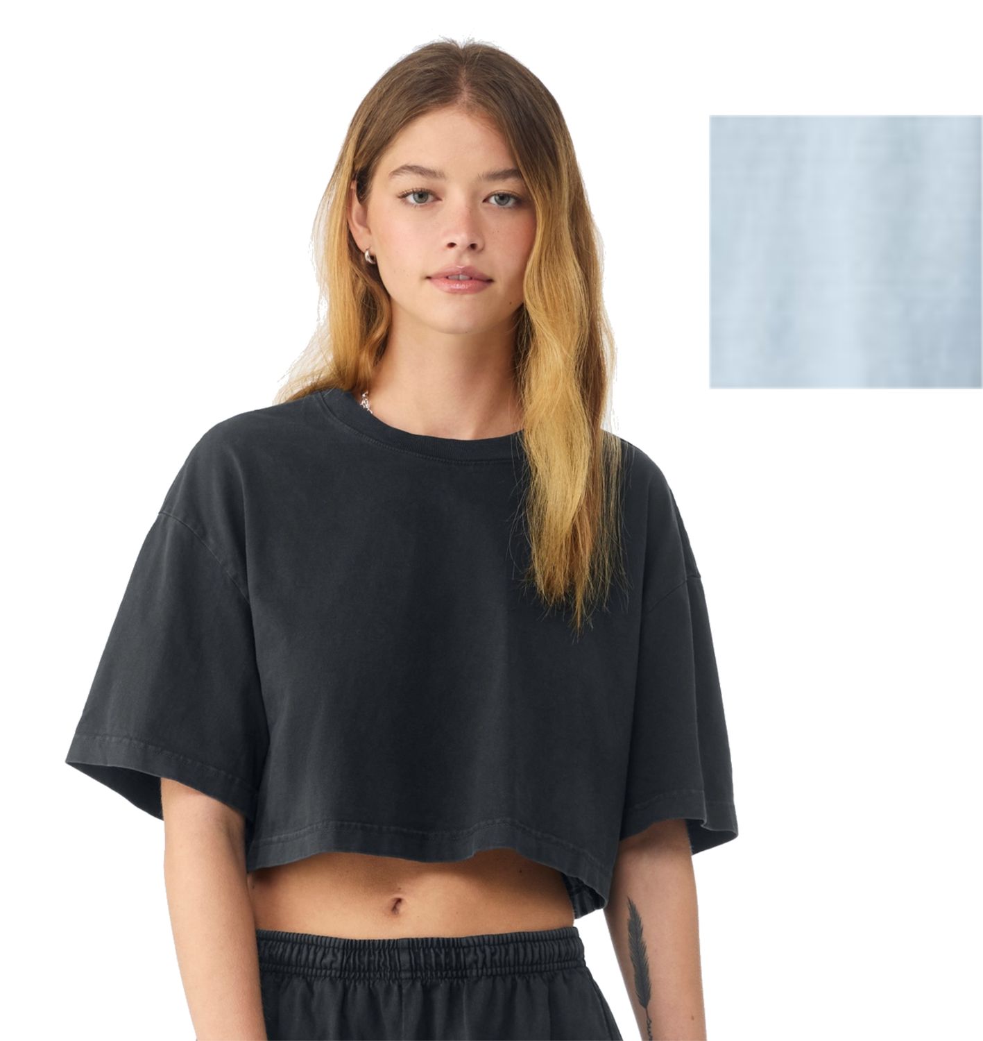 Women's Garment Dyed Cropped Tee - MUSTARD SEED