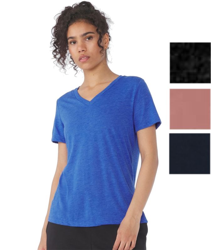 Women's Relaxed Triblend Short Sleeve V-Neck Tee - MUSTARD SEED