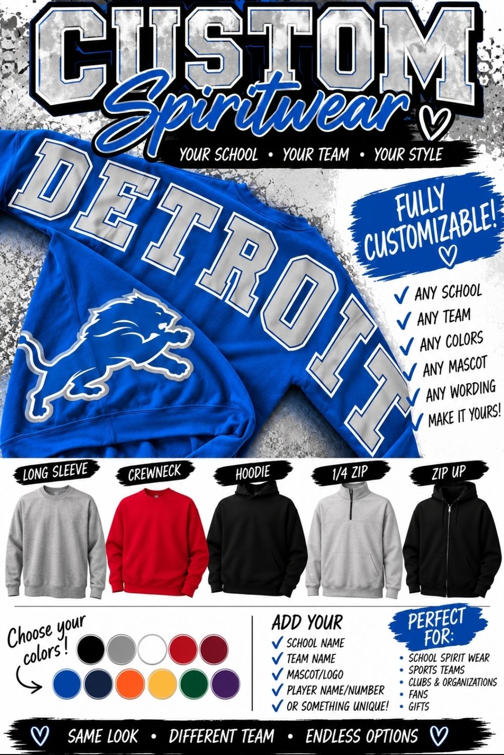 CUSTOM SPIRITWEAR — MADE YOUR WAY! 💙🏈🏐⚾