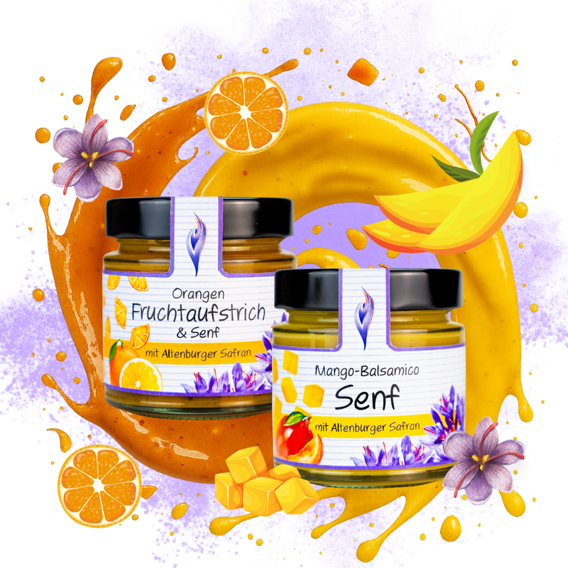 Orangen Fruchtaufstrich & Senf mit Altenburger Safran
