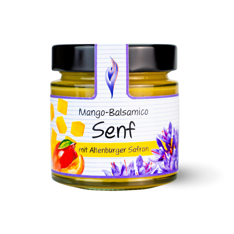Mango-Balsamico Senf mit Altenburger Safran Mango-Balsamico Senf mit Altenburger Safran