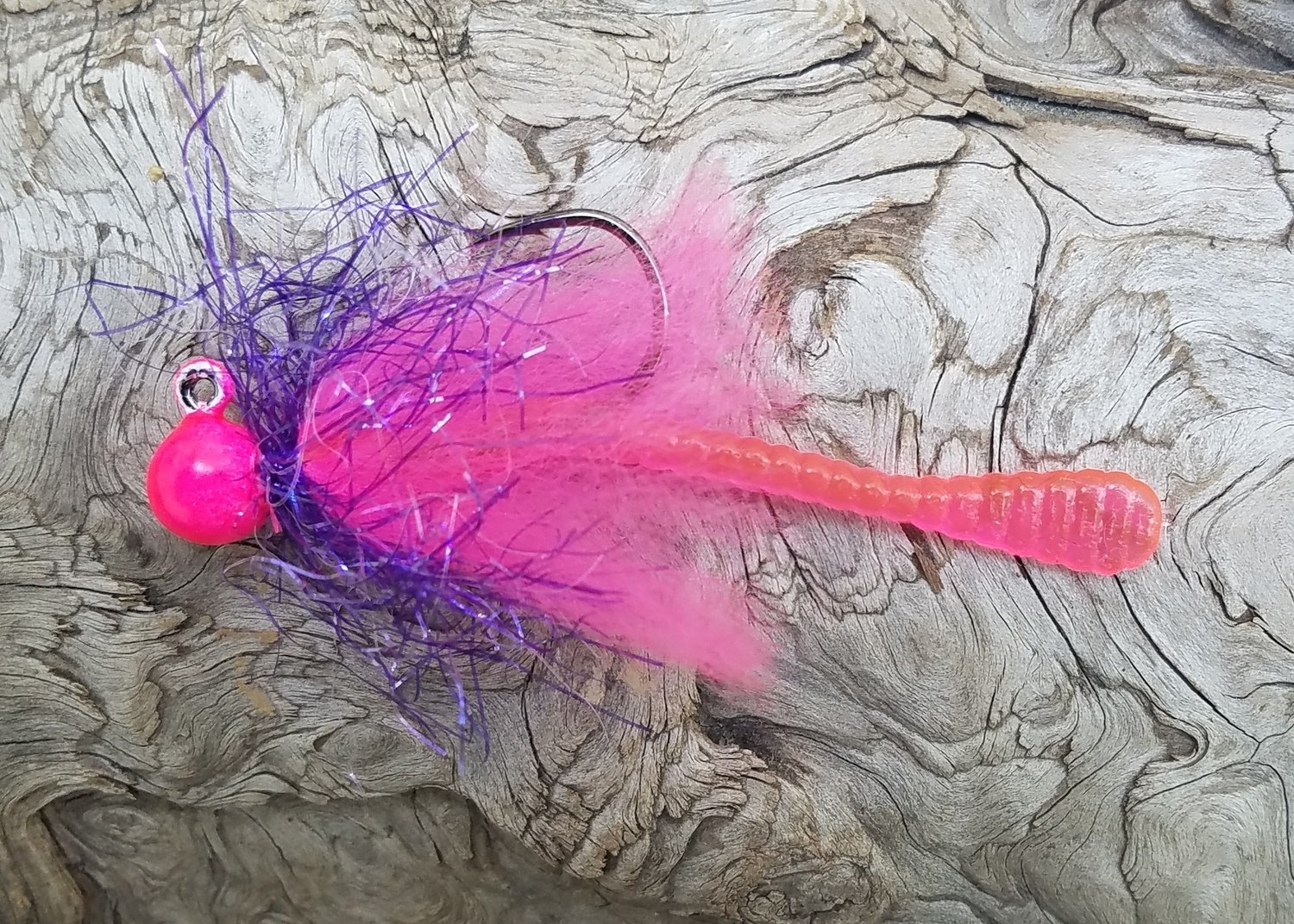 #WM03  Ht Pink UV Worm Jig