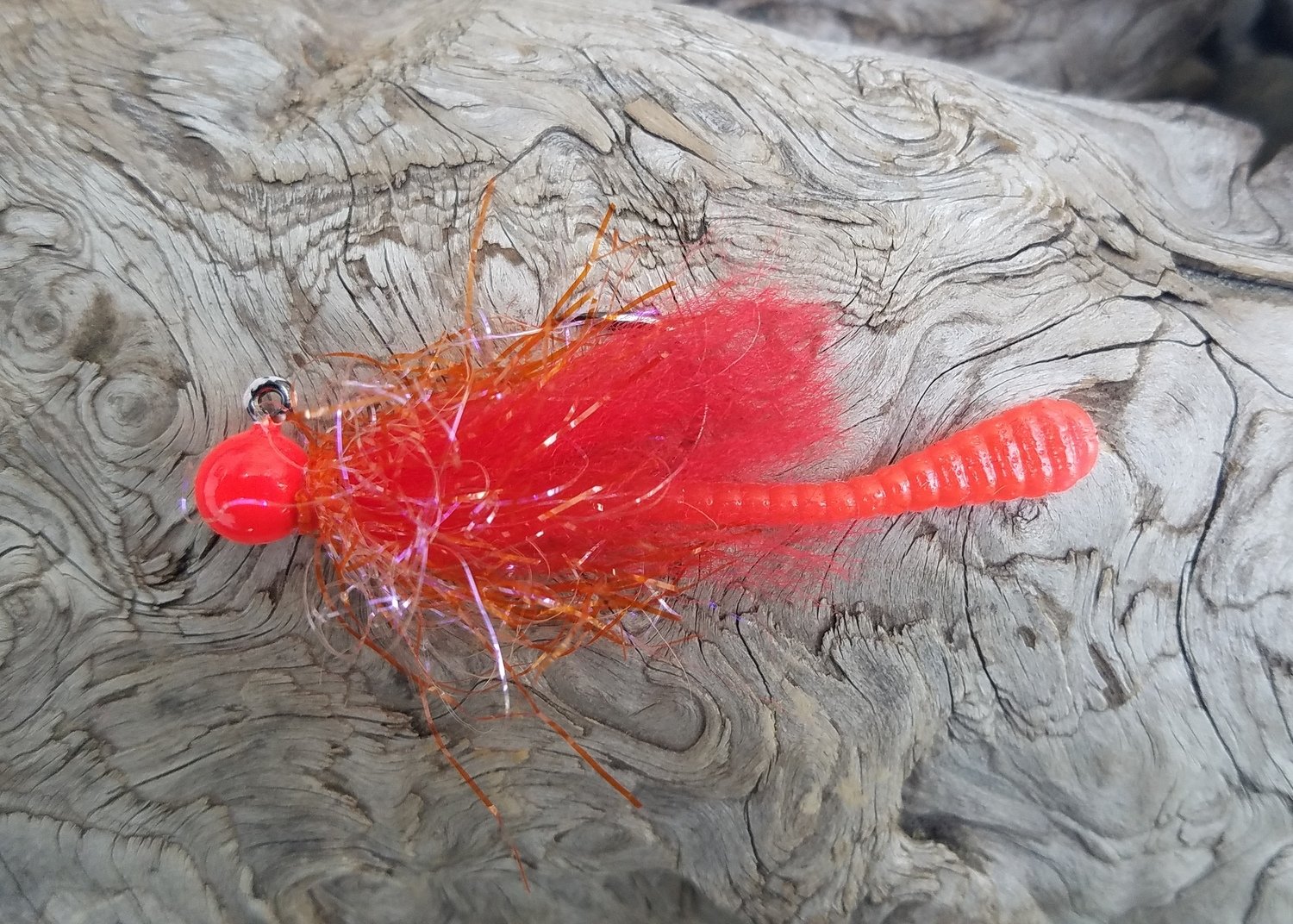 #WM06 &#39;Hot Orange&#39; UV Worm Jig