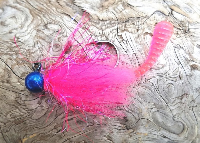 #WM09 &#39;Cerise&amp;Blue&#39; UV Worm Jig