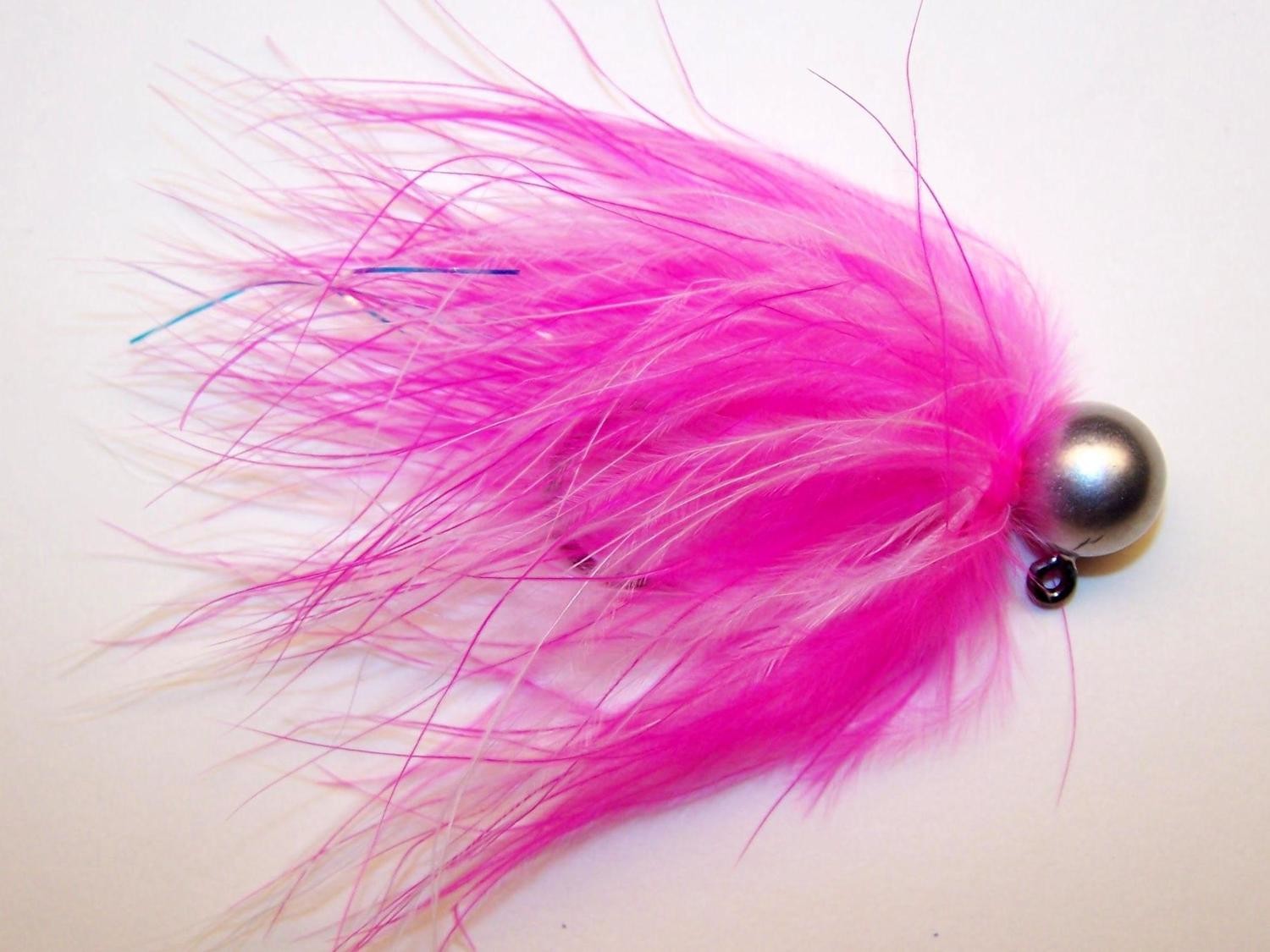 #176 &#39;Hot Pink &amp; White&#39; Marabou Salmon Jig