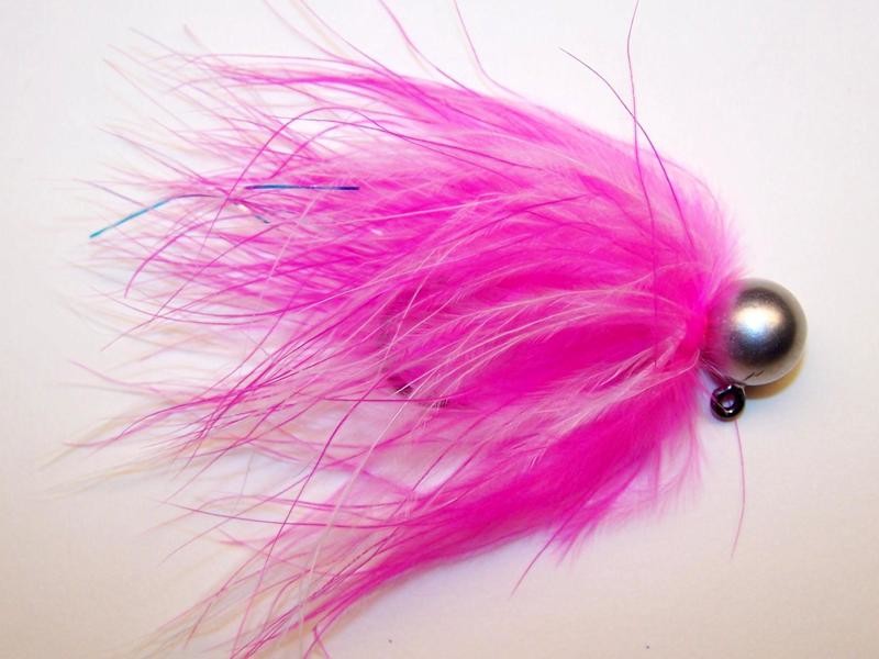 #176 &#39;Hot Pink &amp; White&#39; Marabou Salmon Jig
