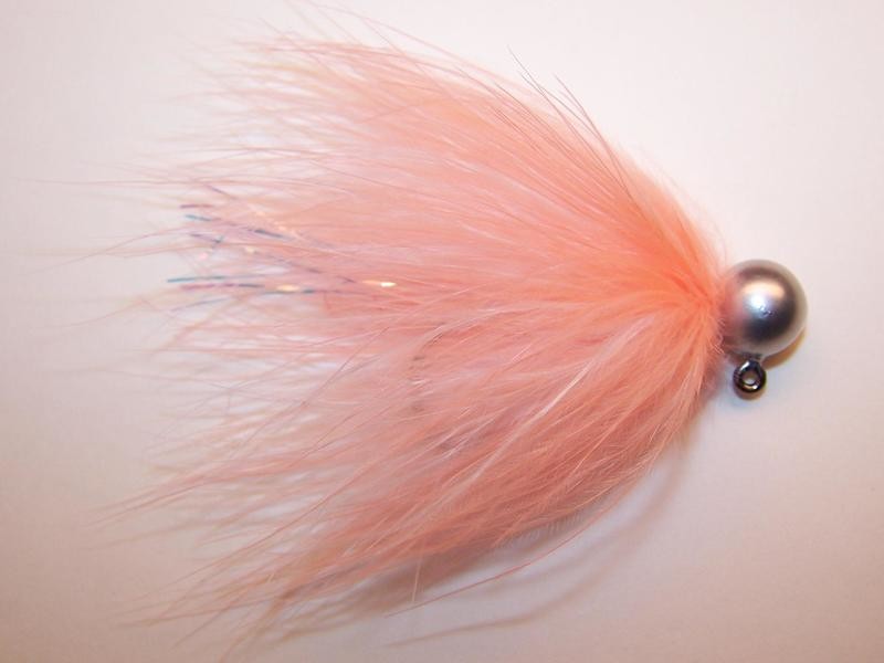 #178 &#39;Shrimp &amp; White&#39; Marabou Salmon Jig
