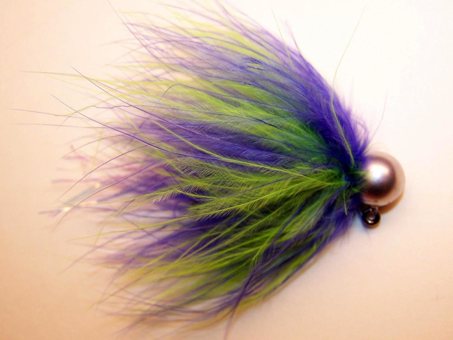 #182 &#39;Purple &amp; Chartreuse&#39; Marabou Salmon Jig